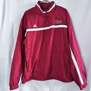 Vtg Nebraska Cornhuskers Adidas Pullover Windbreaker Mens Sz L '90s Logo NCAA